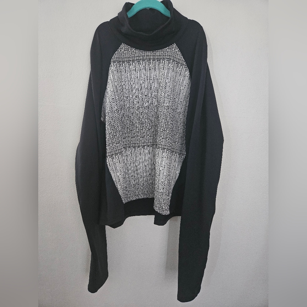 Under Armour ColdGear Black Graphic Print Turtle Neck Long Sleeve Shirt sz large